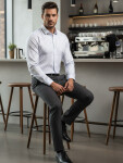 Pánska košeľa DX2438 bielo-modrá - FashionStreet XL