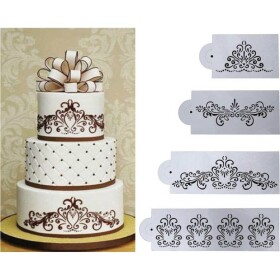 Stencil šablóna Luxus 4 ks - Cakesicq - Cakesicq