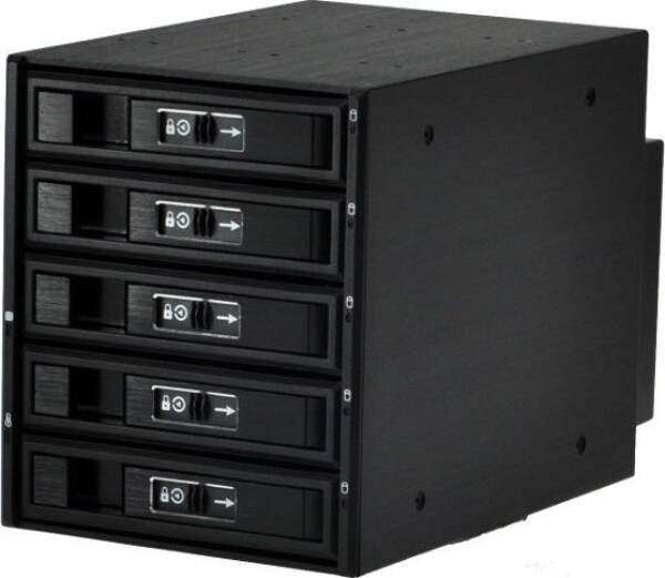 JJ Computer JOUJYE JJ-3052M-SS SATA/SAS I II III Gehause 14,6cm X 14,6cm fuer 5XHDD 6,4cm/8,9cm 2,5zoll/3,5zoll schwarz