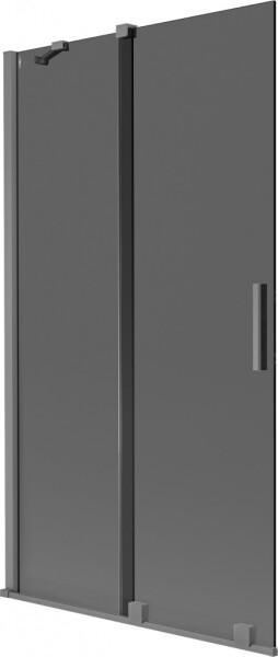 MEXEN/S - Velár dvojkrídlová posuvná vaňová zástena 100 x 150, grafit, grafit metal 896-100-000-41-95