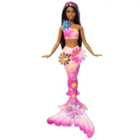 Mattel JDM73 Barbie Dreamtopia - Kúzelná kvetinová morksá panna - tmavovláska