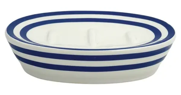 MSV SEAUVILLE mydlenka biela, modré pruhy / keramika