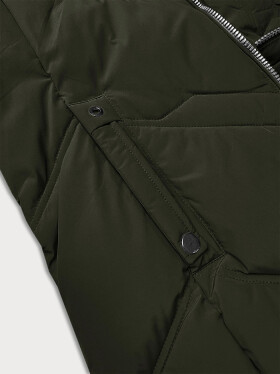 Dámska zimná plus size bunda v khaki farbe s kapucňou S'west (B8300-11) odstíny zelené 54