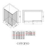 CERANO - Sprchovací kút Lantono - ľavá - 8 mm - Soft-Close - chróm, mliečne sklo - 130x80 - posuvný CER-665368