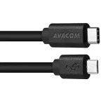Avacom USB Type-C - Micro USB čierna / Dátový a nabíjací kábel / 100 cm (DCUS-TPMI-P10K)