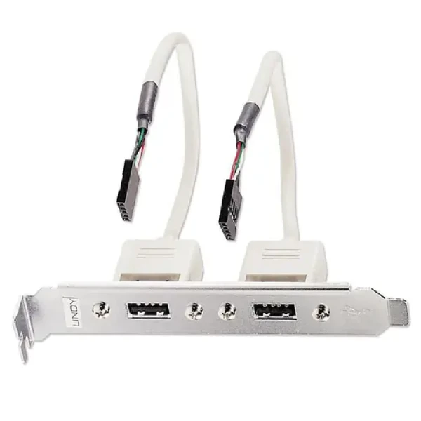 Lindy Slotblech USB adaptér / Redukcia / 2x USB-A - 2x IDC 5pin / 0,2m (33147)