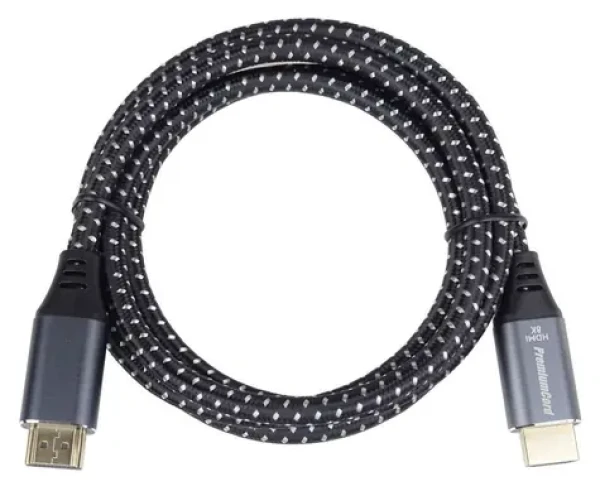 PremiumCord ULTRA HDMI 2.1 High Speed + Ethernet kábel 0,5 m čierna / 8K/60Hz / 48 Gb/s / pozlátené konektory (kphdm21s05)