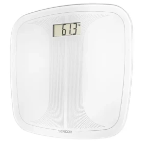 Sencor SBS 2405WH biela / Osobná váha / Tvrdené sklo / LCD / 150 kg / kg/lb / 1x CR2032 (8590669338382)