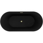 MEXEN/S - Paola voľne stojaca vaňa reliéf 150 x 75, čierna mat, sifón a prepad zlatá kartáčovaná 52721507571-55