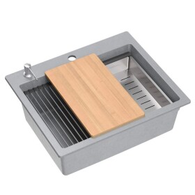Quadron Quadron - Granitový drez KURT 110 WORKSTATION Grey Metallic ZLE-09004