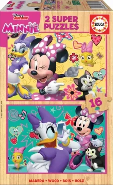 Educa Drevené puzzle Minnie a Daisy