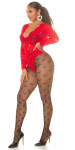 Dámske sieťované pančuchy "Hearts" SR3980 čierne - In-Stylefashion one size