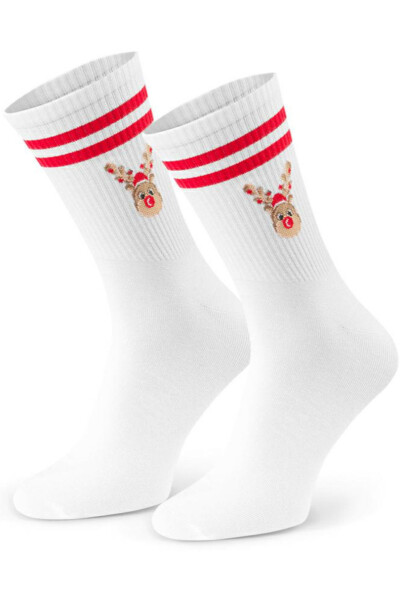 PÁNSKE VIANOČNÉ PONOŽKY 136 bílá 44-46
