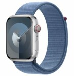 Apple Watch Series 9 GPS + Cellular, 45mm Koperta z aluminium w farbaze strieborným z opaskš sportowš w farbaze zimowego błękitu