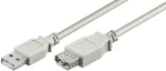MicroConnect Prepojovací kábel USB 2.0 M - USB 2.0 F 1m šedá / 480 Mbit/s (USBAAF1)