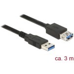 DeLock Predlžovací kábel USB 3.0 A (M) - USB 3.0 A (F) 3.0 m čierna (85057)