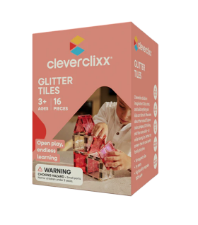 Mamido Cleverclixx Tiles Magnetická stavebnice třpytivé díly 16 ks