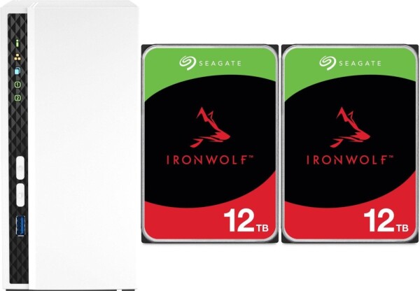 Qnap TS-233 + 2x Seagate IronWolf 12TB (ST12000VN0008)