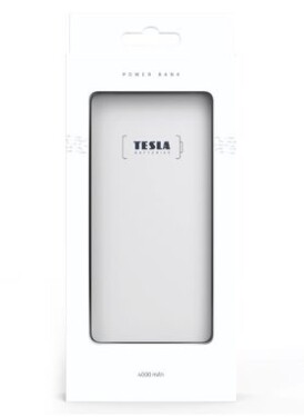 Tesla Power bank 4.000 SILVER biela / micro USB kábel / 5V / 2.1A / USB výstup 5V / 2.1A / Lightning adaptér / Li-pol (1099137252)