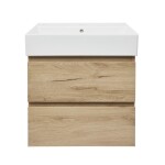 Kúpeľňová skrinka 2 zásuvková s umývadlom SAT B-Way 59x50x45 cm dub mat BWAY260OAKU2BI BWAY260OAKU2BI