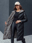 Dámsky zimný prešívaný kabát s kapucňou CELESTIE black FashionStreet TY4513 XXL