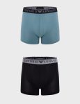 Pánske boxerky 2PACK 111769 3F720 29921 zeleno-čierne Emporio Armani