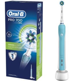 Oral-B Pro 700 CrossAction bielo-modrá / elektrická rotačná zubná kefka / časovač (4210201124092)