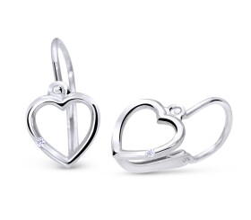 Cutie Jewellery Zlaté srdiečkové náušničky so zirkónom C2761-10-X-2 biela