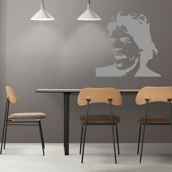 Veselá Stena Samolepka Mick Jagger Farba: šedá, Veľkosť: 60 x 60 cm