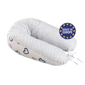Bomimi ADOS dojčiaci vankúš 150x30, SRDIEČKA-bodky modrá/biela (BO2311WBLU102)