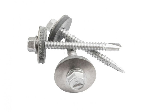 Skrutka z nehrdzavejúcej ocele (bimetal s podložkou) A2, strieborná, 5,5 × 50 mm – 20 ks / bal.