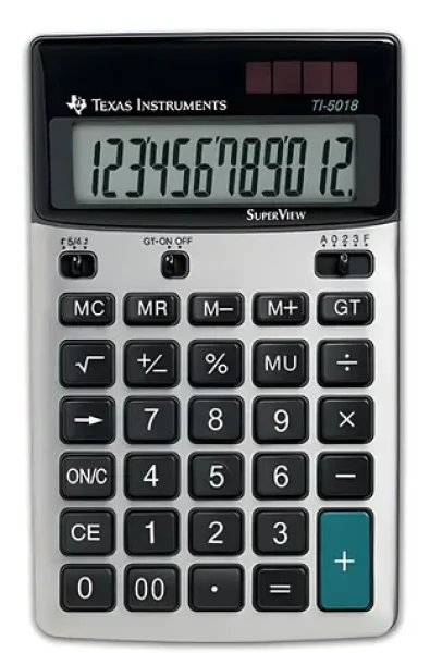 Texas Instruments TI-5018 SV / Stolová kalkulačka / solárne a batériové napájanie (83-TI5018SV)