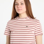 Tričko LACOSTE Striped T-shirt Angora/ Latte/ Iberis M