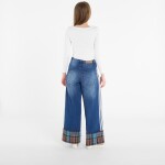 Kalhoty adidas Vintage Wide Leg Jeans With Checked Seam Indigo Denim/ Multicolor W29/L30