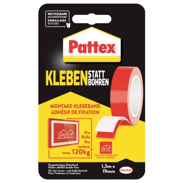 Pattex PRO/DIY Tapes PXMT2 obojstranná lepiaca páska biela (d x š) 1.5 m x 19 mm 1 ks; PXMT2