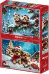 ALIPSON Puzzle Vianočné mačiatka a šteniatka