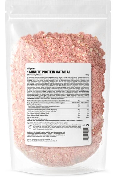 Vilgain Minútová proteínová kaša – jahodový mousse 400 g