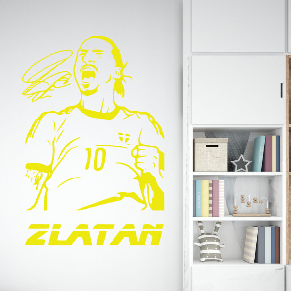 Veselá Stena Samolepka Futbalista Zlatan Ibrahimovič Farba: žlutá, Veľkosť: 40 x 27 cm