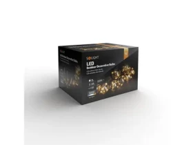 Solight vonkajšia reťaz s dekoratívnymi LED žiarovkami / 10 žiaroviek / 3M / 3xAA / teplá biela (8592718037253)