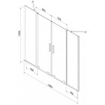 MEXEN/S - Velar Duo vaňová zástena posuvná 190 x 150, transparent, chróm 896-190-000-02-01