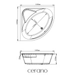 CERANO - Vaňa akrylátová Fiona - rohová - biela - 140x140x42 CER-473984