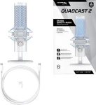 HyperX QuadCast 2 Frost / Stolný mikrofón / USB-C / RGB podsvietenie / dotykové stlmenie / 3 m kábel (AN1D9AA)