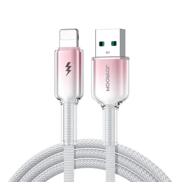 Joyroom S-A42 Crystal-Clear Series Nabíjací kábel USB-A (M) - Lightning (M) 3A 1.2m biela (6956116728144)