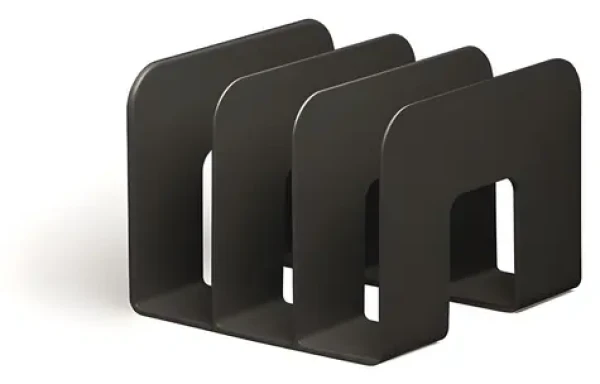 Durable ECO Stojan na katalógy čierna / Stojan na katalógy / recyklovaný plast / 3 priehradky / 215x165x210 mm (776101)