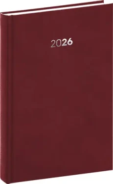 NOTIQUE Denný diár Balakon 2026 bordó / 15 x 21 cm (PGD-DA5BA-6127)
