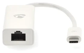 Nedis CCGB64950WT02 biela / Sieťový adaptér / USB-C / RJ45 / USB 3.2 Gen 1 / 1000 Mbps / 0,20 m (CCGB64950WT02)