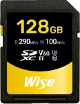 Wise Wise SDXC UHS-II V60 128GB R:290MBs / W:100MBs WI-SD-S128