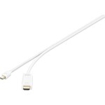 Renkforce Mini-DisplayPort / HDMI káblový adaptér Mini DisplayPort konektory, Zástrčka HDMI-A 0.50 m biela RF-3697532 pozlátené kontakty Kábel DisplayPort; RF-3697532