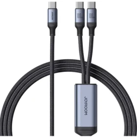 Joyroom SA21-1T2 C-2C Nabíjací kábel USB-C(M) - 2x USB-C(M) 100W 1.5m čierna (SA21-1T2 C-2C 1.5m)