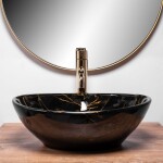 REA - UMÝVADLO NA DOSKU SOFIA BLACK MARBLE REA-U5611